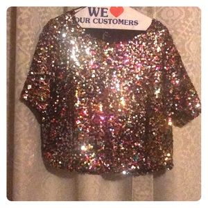 Multi colored sequin t-shirt